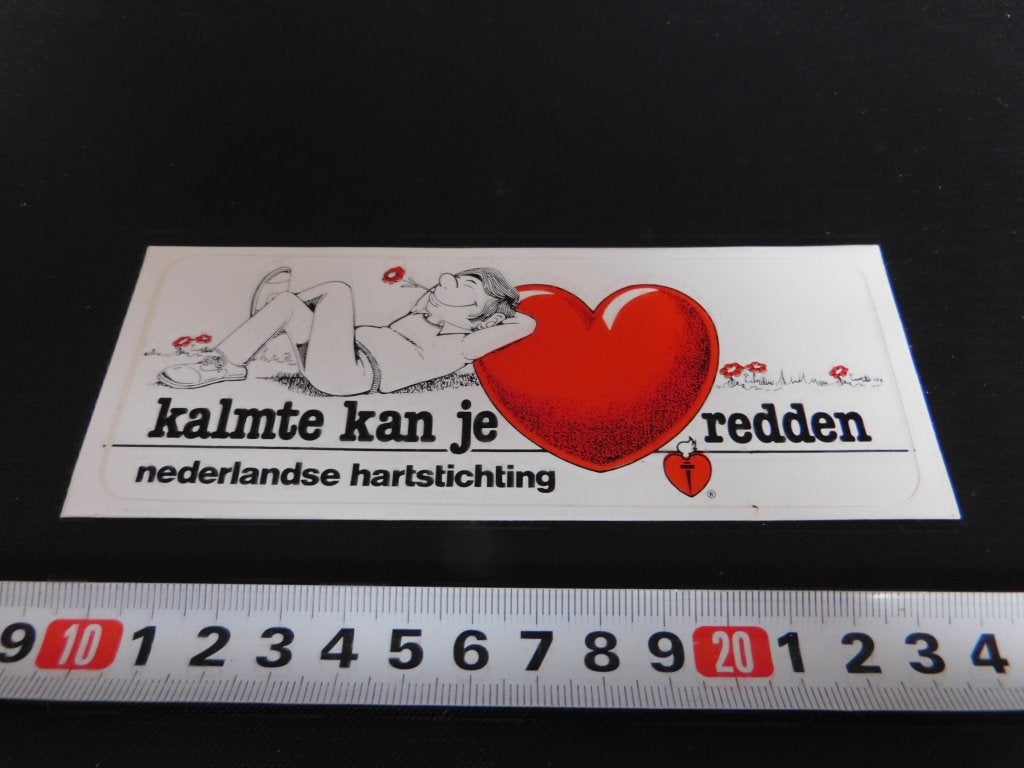 sticker kalmte kan je hart redden nederlandse hartstichting, Verzamelen, Ophalen, Zo goed als nieuw