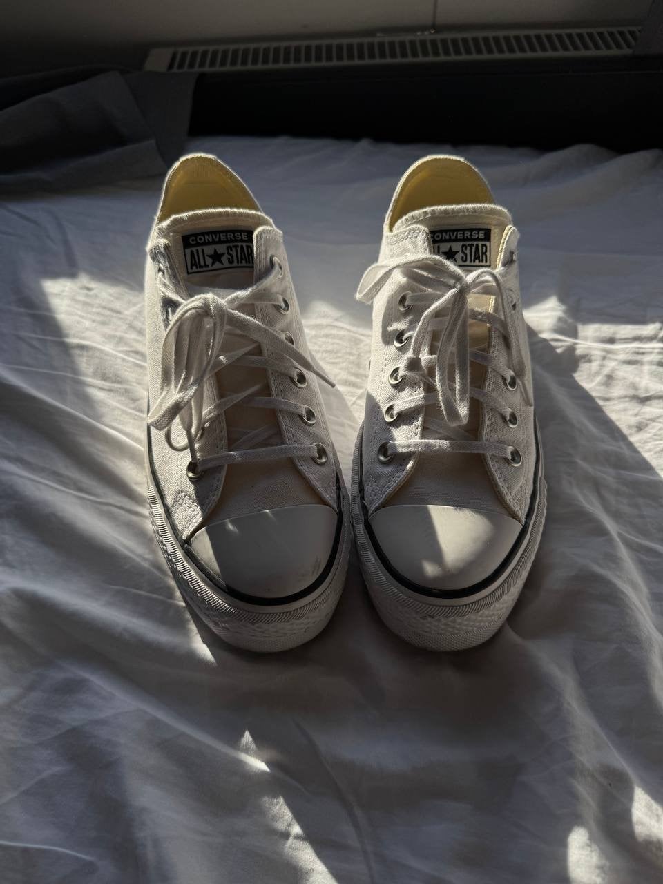 Converse All Star Platform Sneakers Maat 39,5 Wit, Ophalen of Verzenden, Zo goed als nieuw, Wit, Sneakers of Gympen