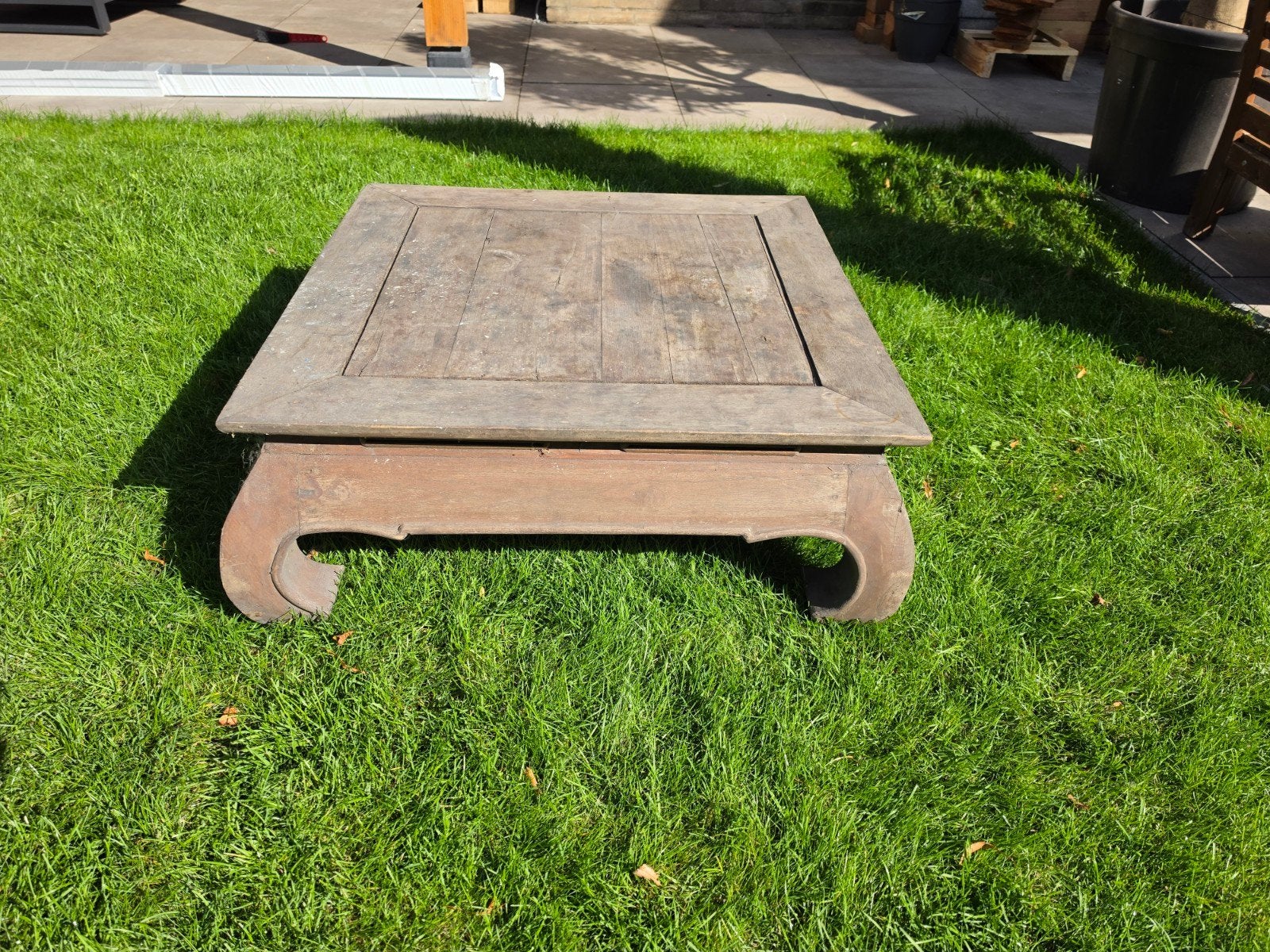 Antieke Opium Tafel - Massief Hout 80x80, Ophalen of Verzenden