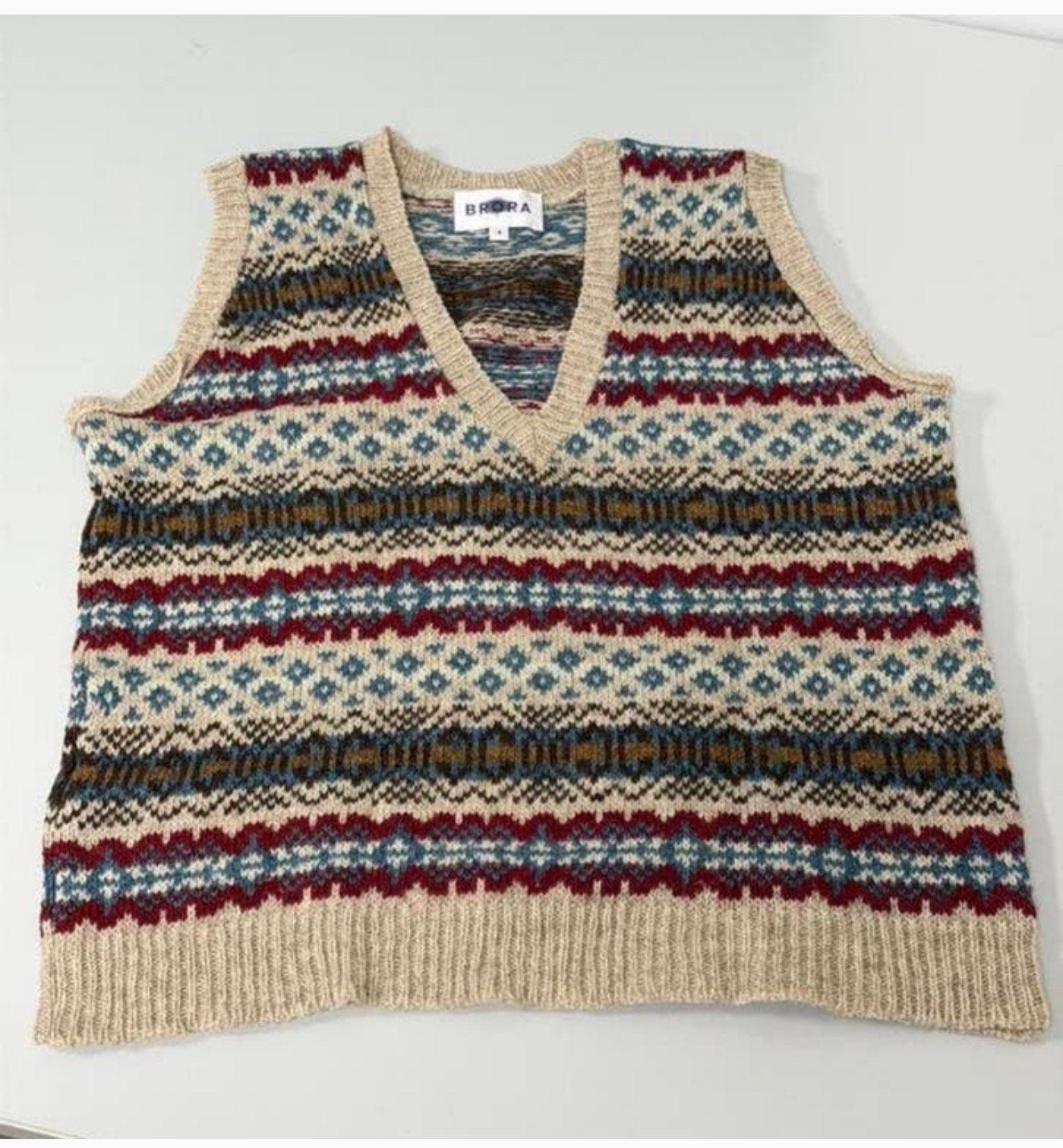 BRORA Fair Isle wollen spencer dames 36-S tanktop van wol, Kleding | Dames, Truien en Vesten, Meerkleurig, Ophalen of Verzenden