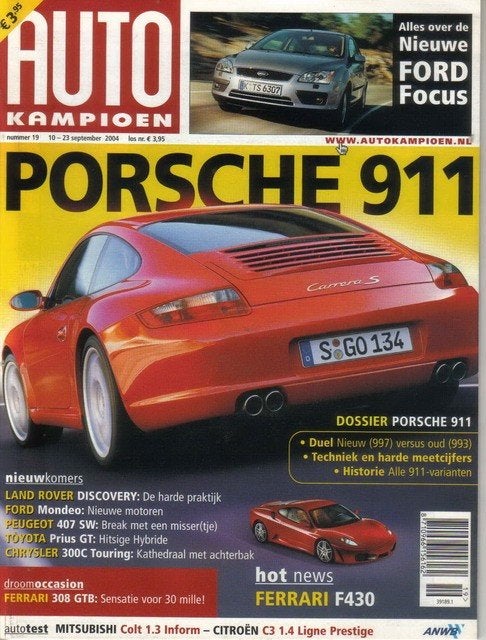 Autokampioen 19 2004 : Porsche 911 - Ferrari 308 GTB - Ford, Ophalen of Verzenden, Gelezen, Algemeen