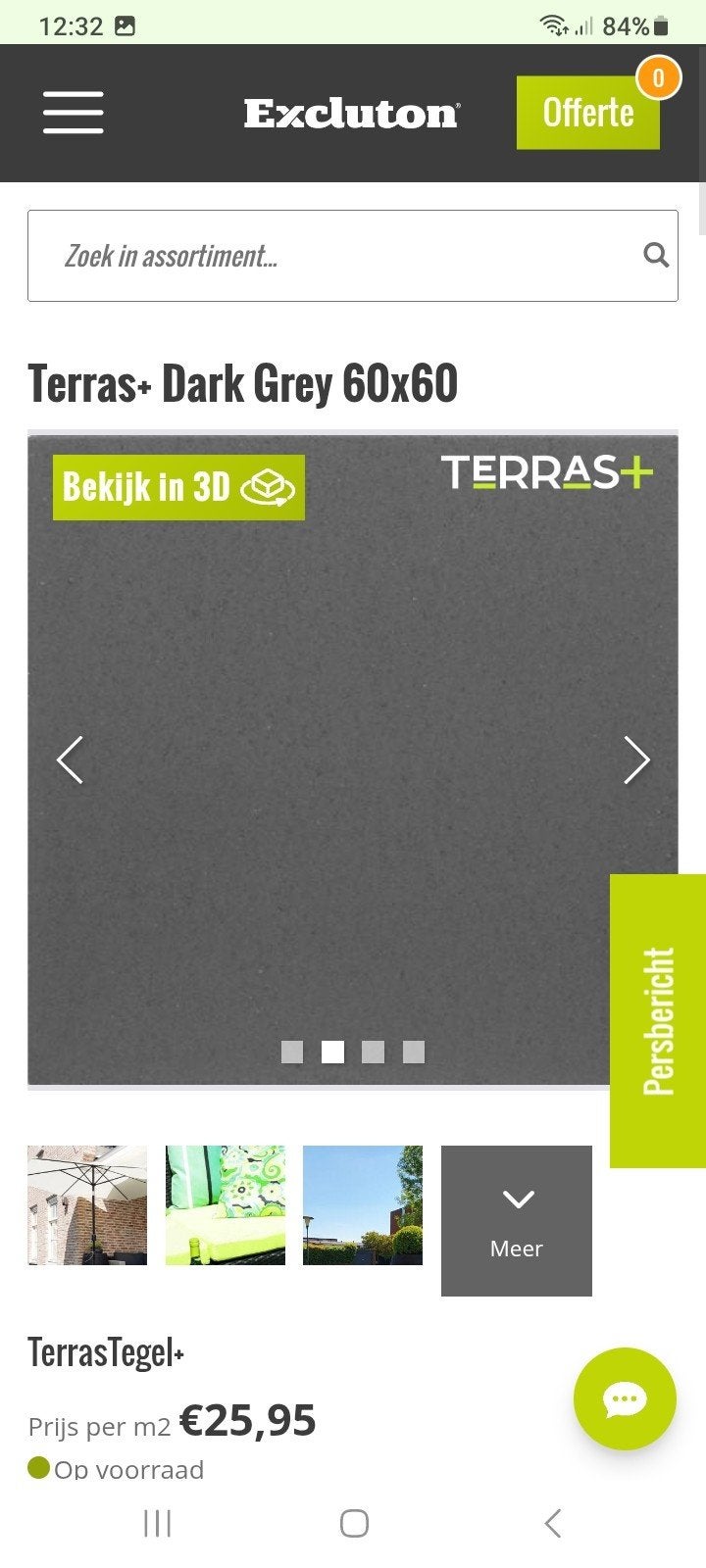 Excluton Terrastegels 60x60x4 Dark Grey & Basaltino (11m²), Ophalen, 60 cm of meer, 10 m² of meer, Vloertegels