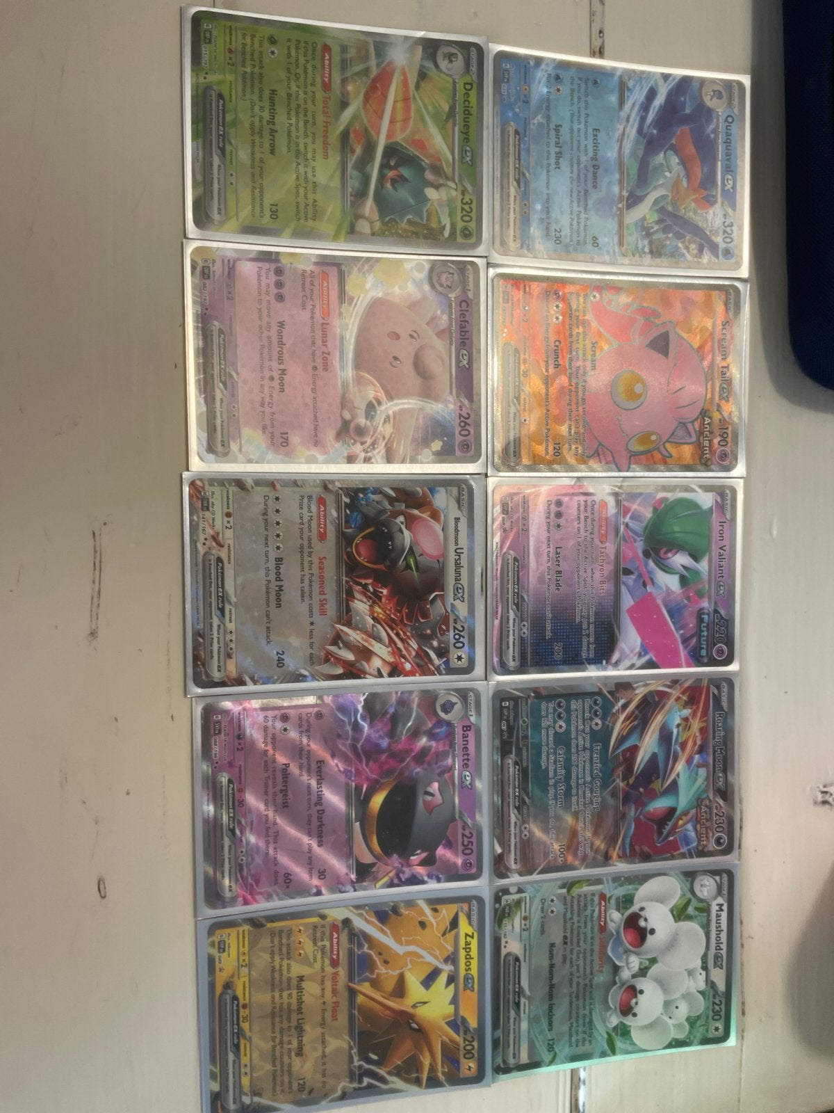 10 verschillende Pokémon EX kaarten, Ophalen of Verzenden, Gebruikt, Meerdere kaarten