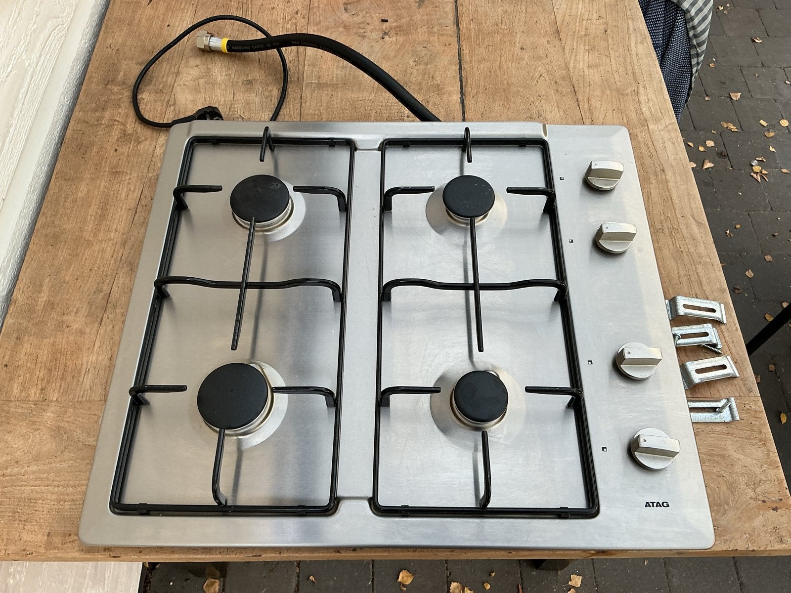 Atag gas rvs kookplaat, Ophalen, Gebruikt, 4 kookzones, Inbouw