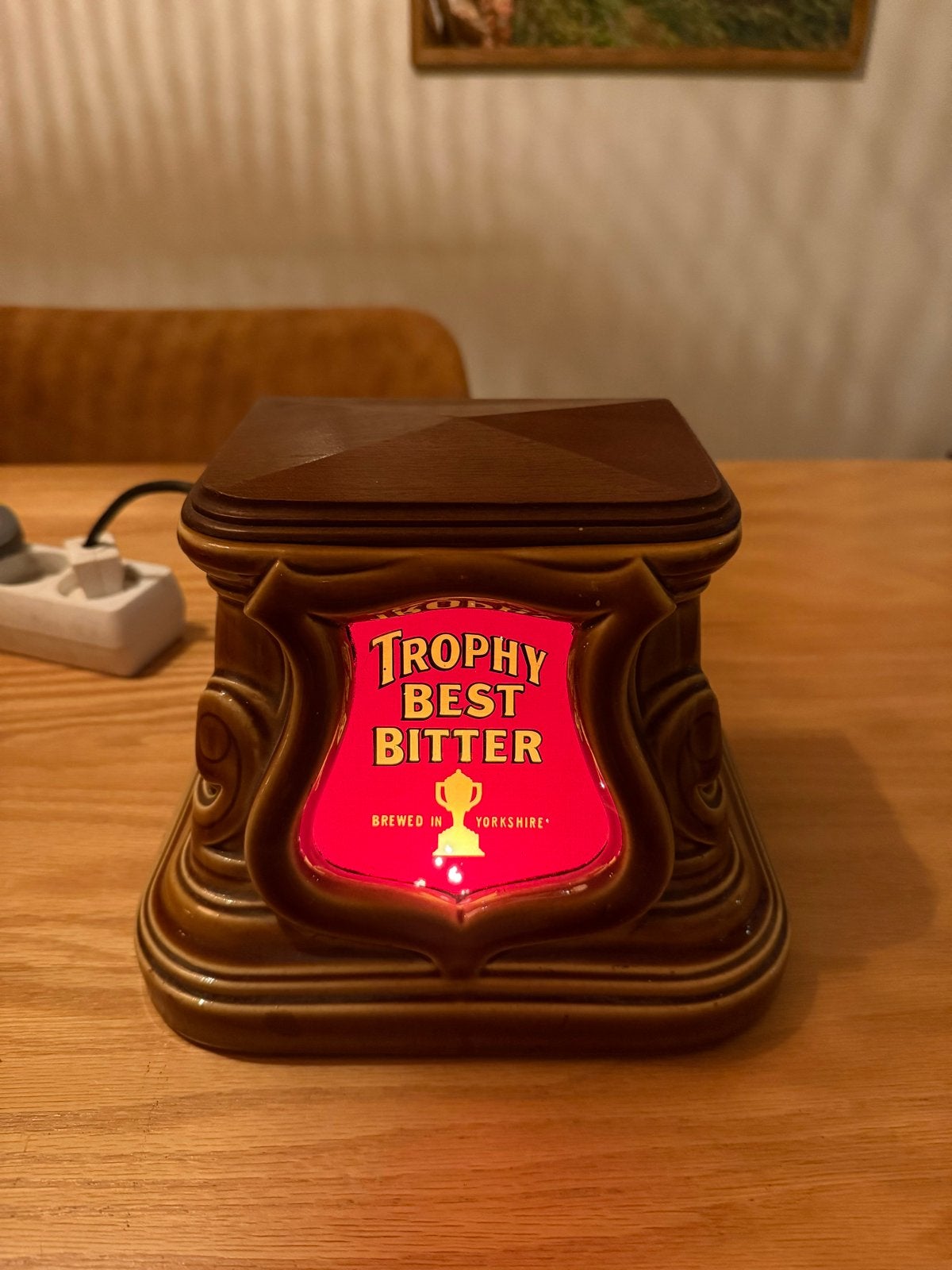 Vintage Whitbread Trophy Bitter Keramische Bierpomp, Ophalen of Verzenden, Gebruikt, Lichtbak of (neon) lamp
