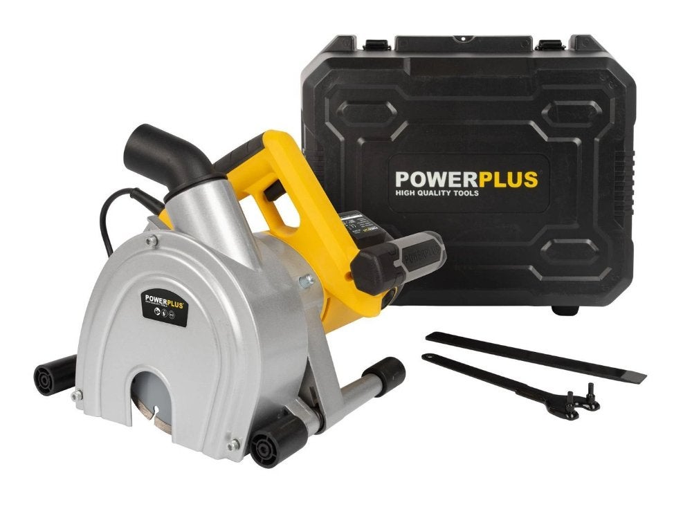 PowerPlus Muurfrees 1800W met 2x 150mm diamantschijven, Verzenden, Gebruikt, Elektrisch, Muurfrees