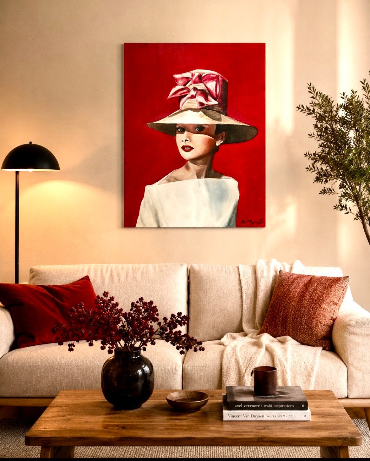 Origineel olieverfschilderij Audrey Hepburn, Ophalen of Verzenden