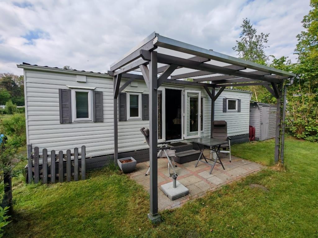Stacaravan op camping in Uffelte - Drenthe, Caravans en Kamperen, Stacaravans, Tot en met 4