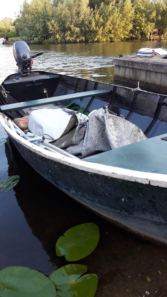 Degelijk stalen vissersbootje met 4pk Yamaha motor, Watersport en Boten, Ophalen, Gebruikt, Tot 10 pk, Staal