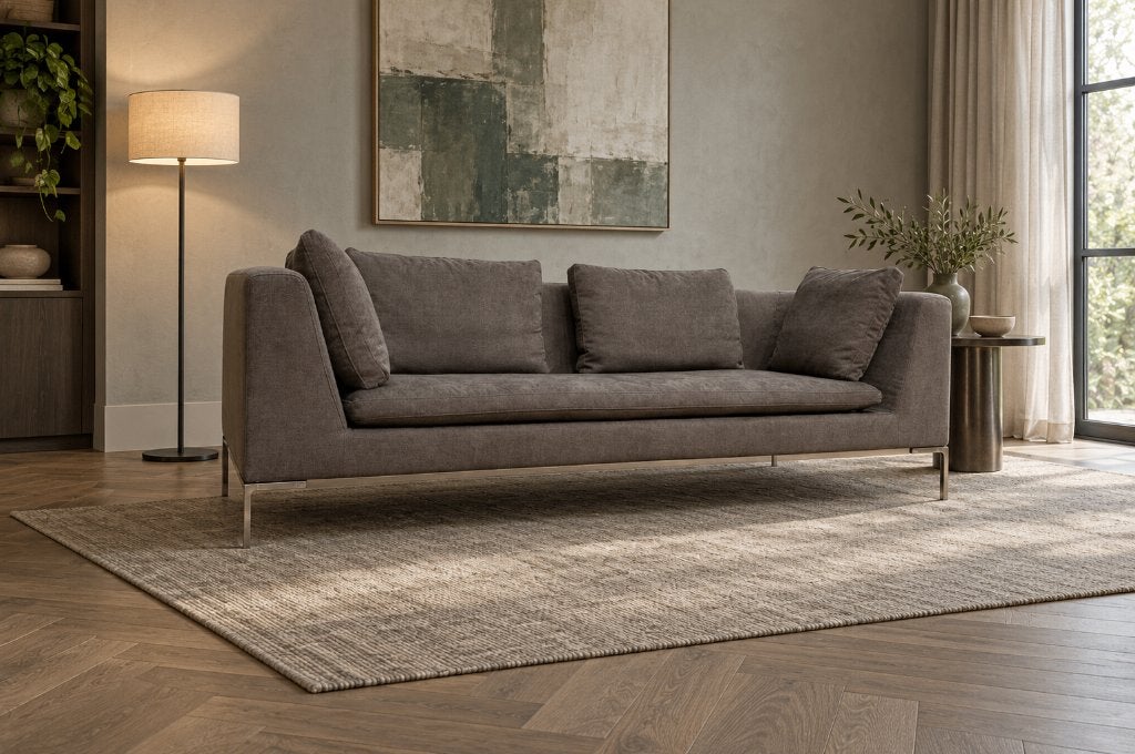 NIEUW B&B Italia Charles 3-Zits Grijs + GARANTIE | NP €9.500, Design Bank Bankstel Zetel 3-Zits B&B Italia, 75 tot 100 cm, Www.designplaats.nl