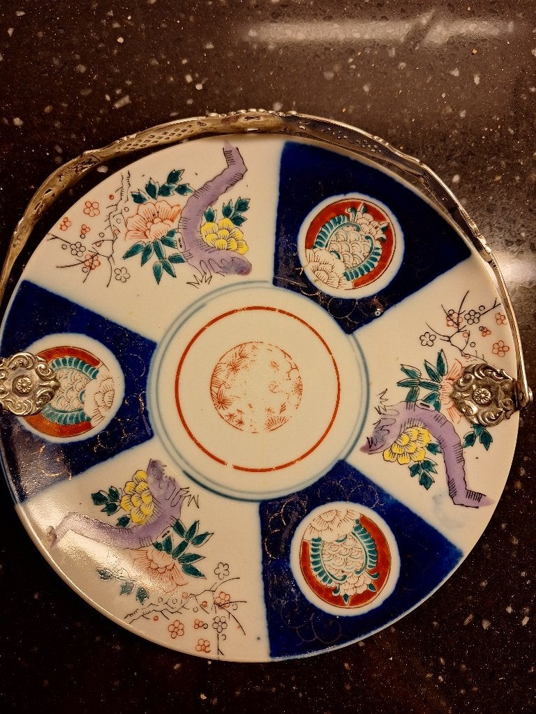 zilveren beugel met serveerschaal, Ophalen of Verzenden, Zilver