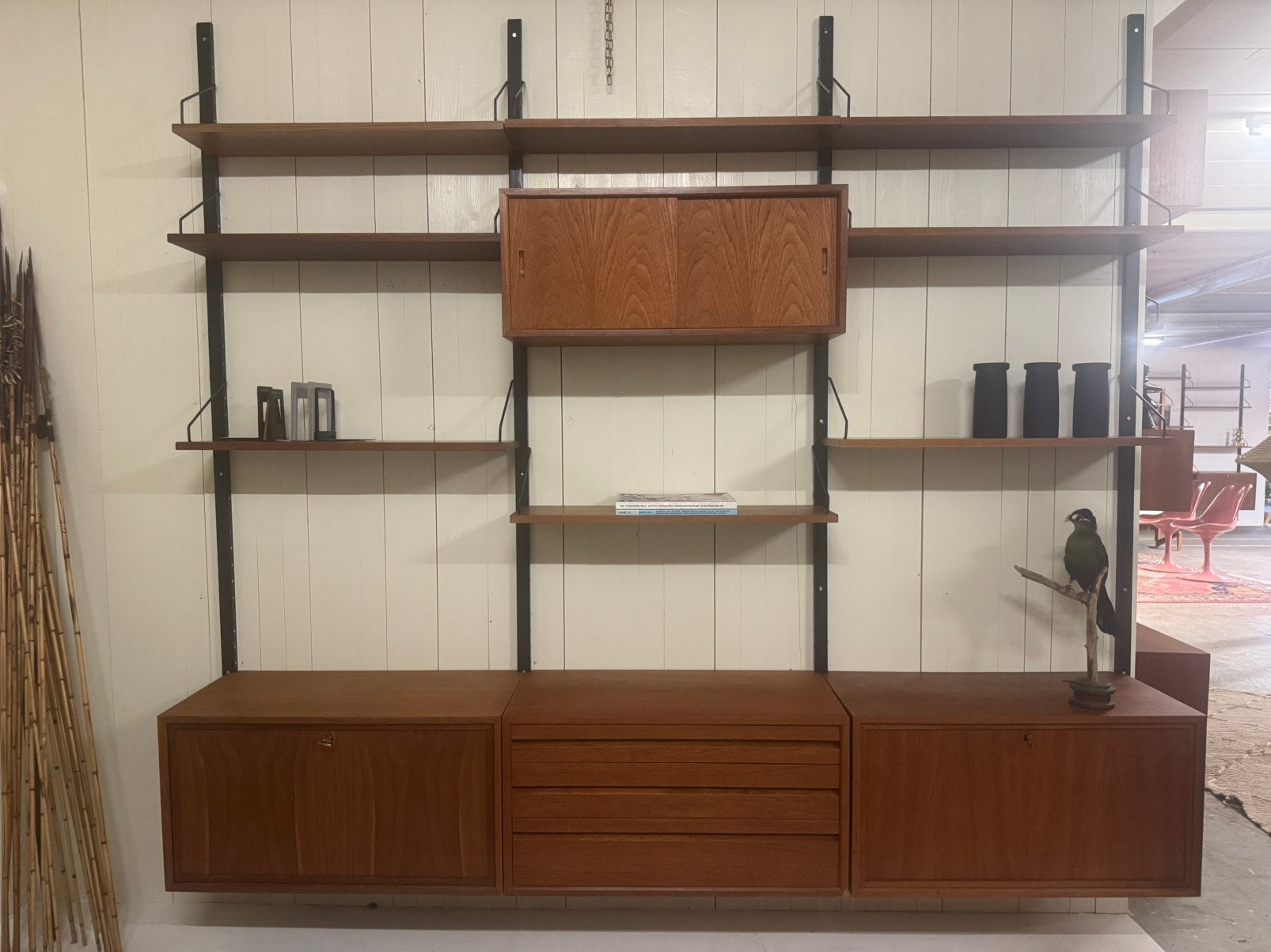 Poul Cadovius by Royal System vintage modulair wandsysteem, Gebruikt, 200 cm of meer, Teakhout, Ophalen of Verzenden