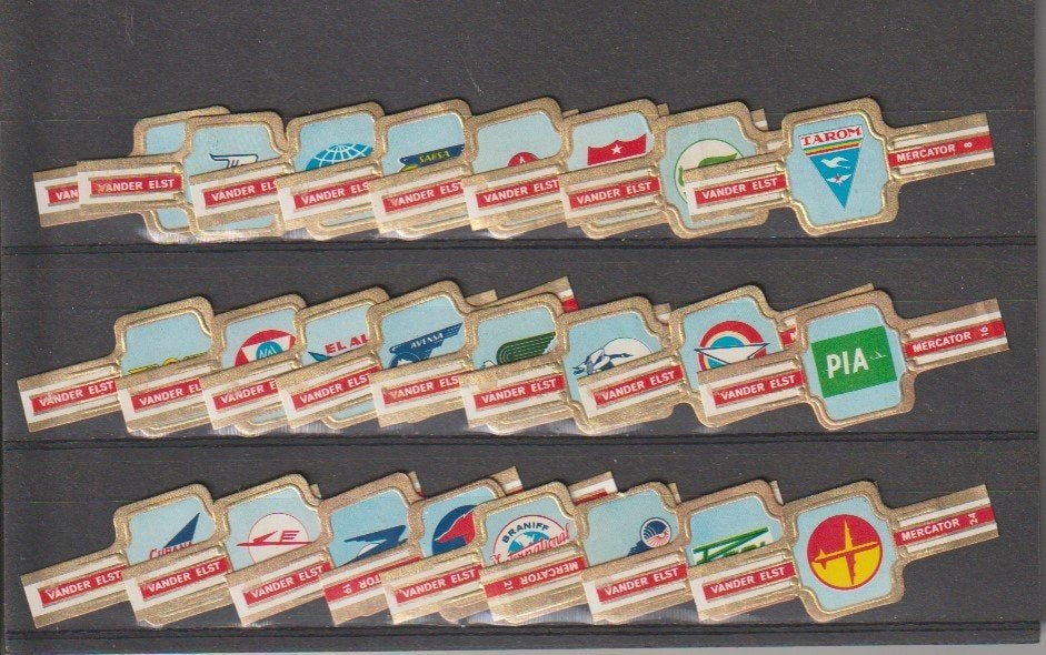 reeks 931  luchtvaart  1-24  sigarenbanden, Ophalen of Verzenden, Zo goed als nieuw, Sigarenbandjes