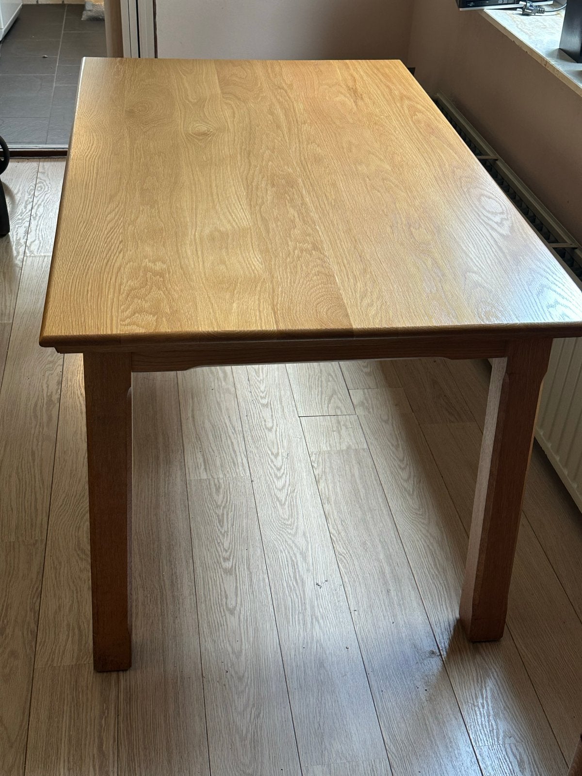 Gratis eikenhouten eettafel 140 X 80, Huis en Inrichting, Tafels | Eettafels, Ophalen, Gebruikt, 100 tot 150 cm, Eikenhout