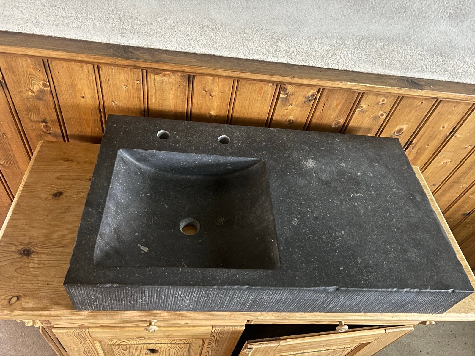 Hardstenen wasbak gootsteen, Huis en Inrichting, Keuken | Keukenelementen, Ophalen, 50 tot 100 cm, Zo goed als nieuw, Minder dan 100 cm