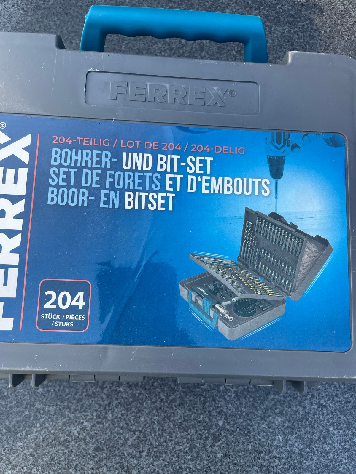 Ferrex 204-delige Boor- en Bitset - Zelden gebruikt, Doe-het-zelf en Verbouw, Gereedschap | Boormachines, Ophalen of Verzenden