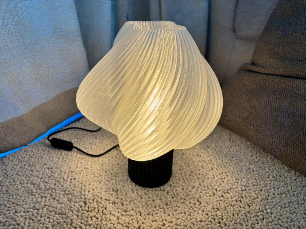 Japandi Scandinavische Tafellamp lamp swirl espresso twist, Ophalen of Verzenden, Zo goed als nieuw