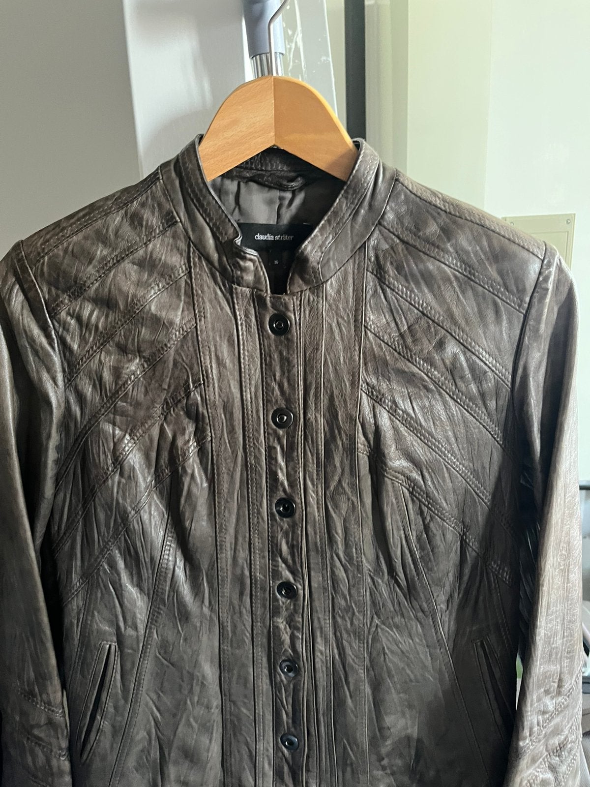Een mooi leren jasje, Claudia Strater, maat 36, Kleding | Dames, Verzenden, Zo goed als nieuw, Maat 36 (S), Bruin