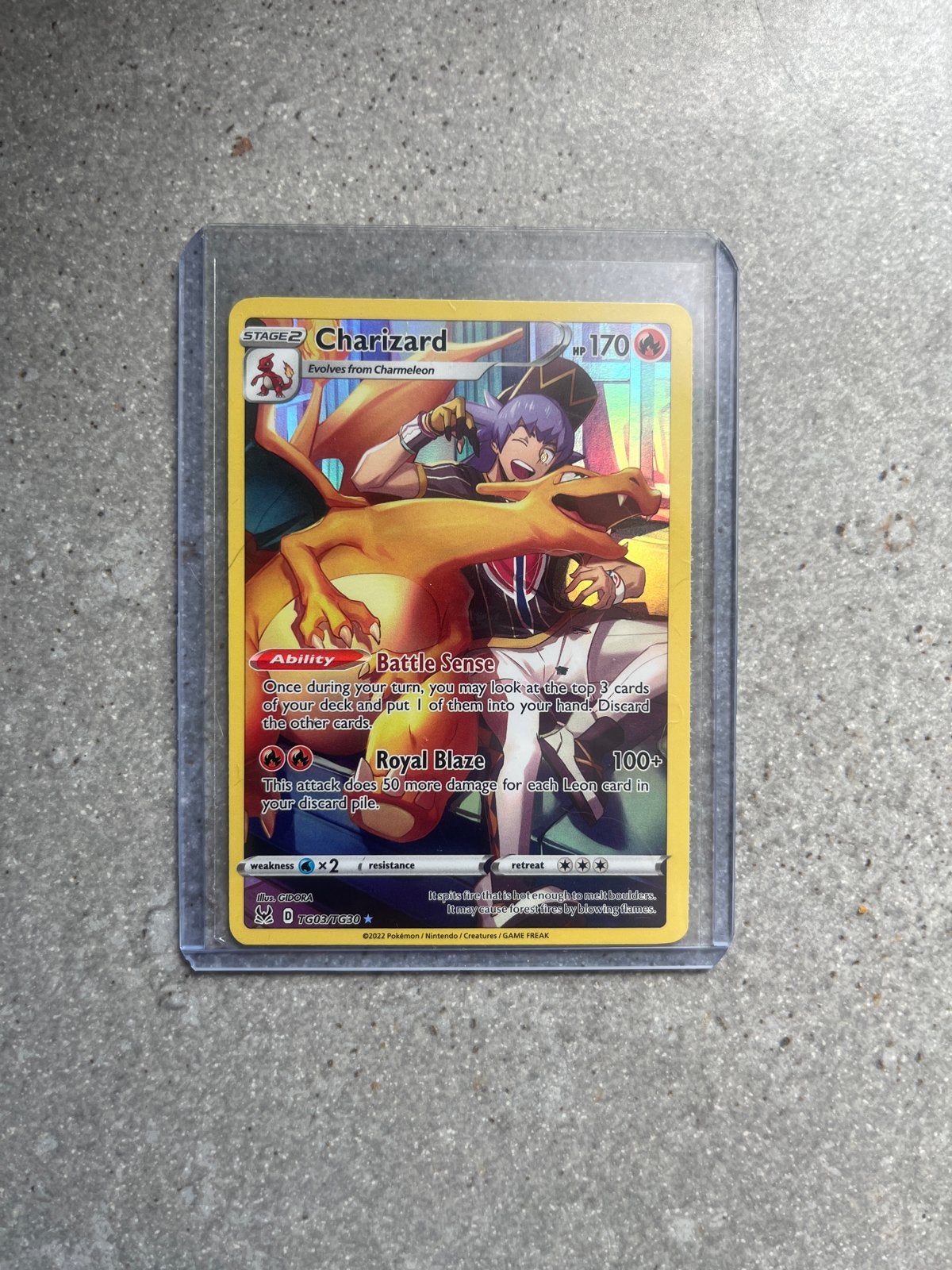 Pokémon Kaart: Charizard V TG03/TG30 (Zo goed als nieuw), Ophalen of Verzenden, Zo goed als nieuw, Losse kaart