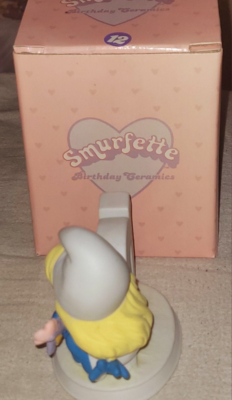 TOP Smurfette 12 Birthday beeldje porselein W.Berrie + doos, Ophalen, Zo goed als nieuw, Smurfin, Overige typen