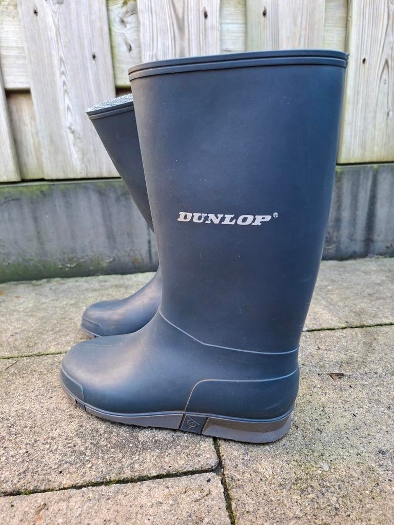 Dunlop regenlaarzen - maat 34 - blauw, Gebruikt, Jongen of Meisje, Ophalen of Verzenden, Laarzen
