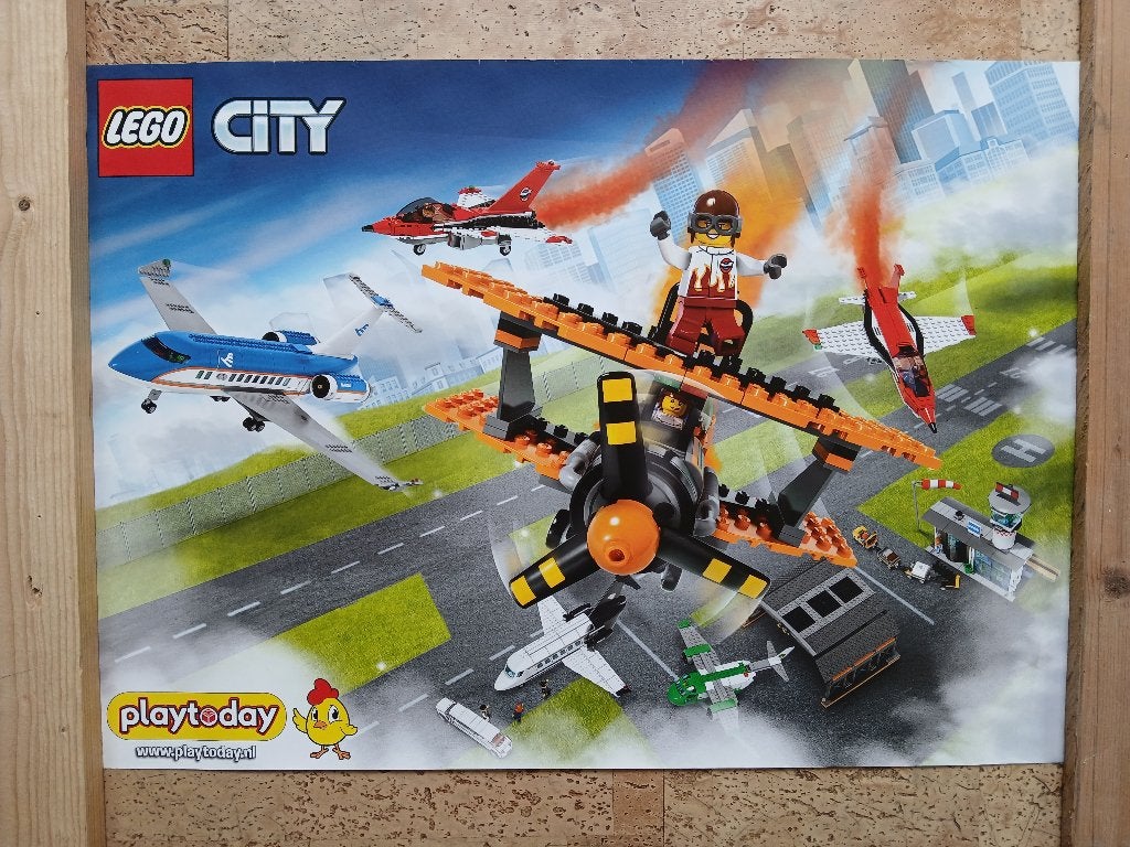 Grote lego poster City vliegtuig vliegtuigen in nette staat, Kinderen en Baby's, City, Lego, Overige typen, Ophalen of Verzenden