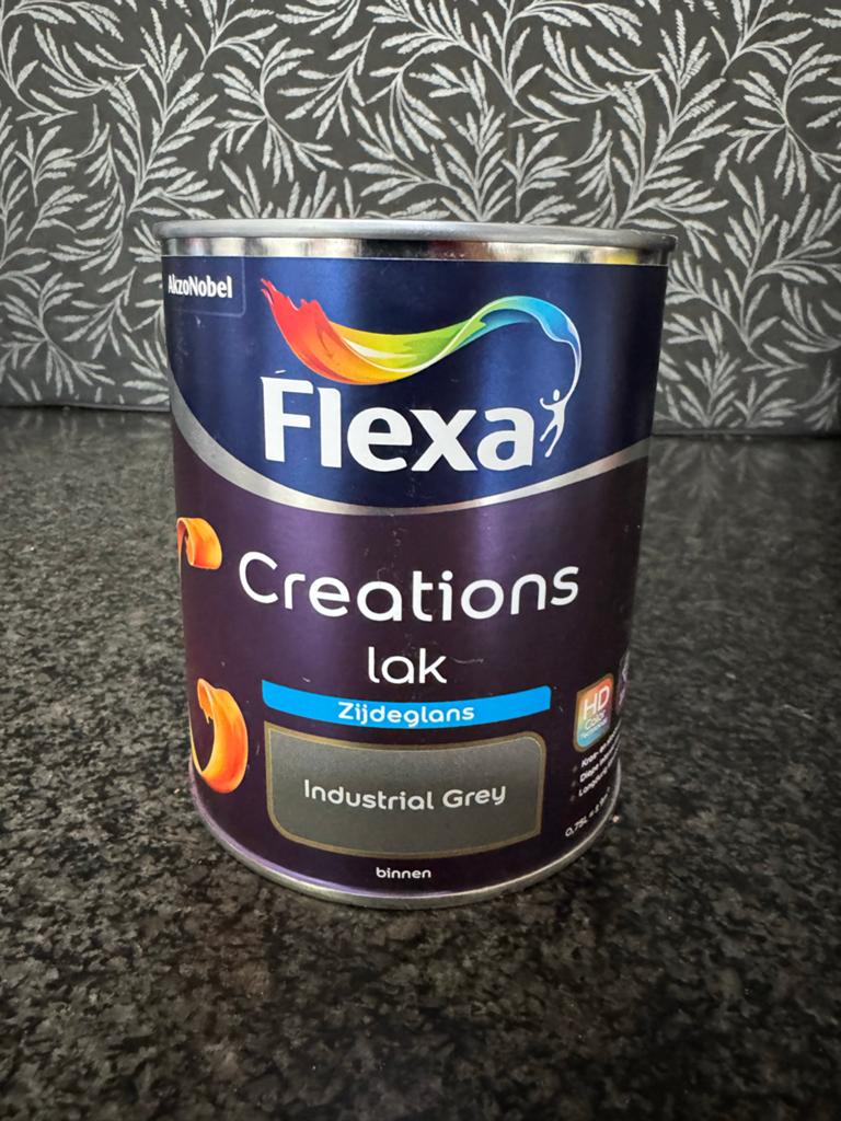 Flexa Creations Lak Zijdeglans Industrial Grey, Ophalen of Verzenden, Grijs, Minder dan 5 liter, Verf