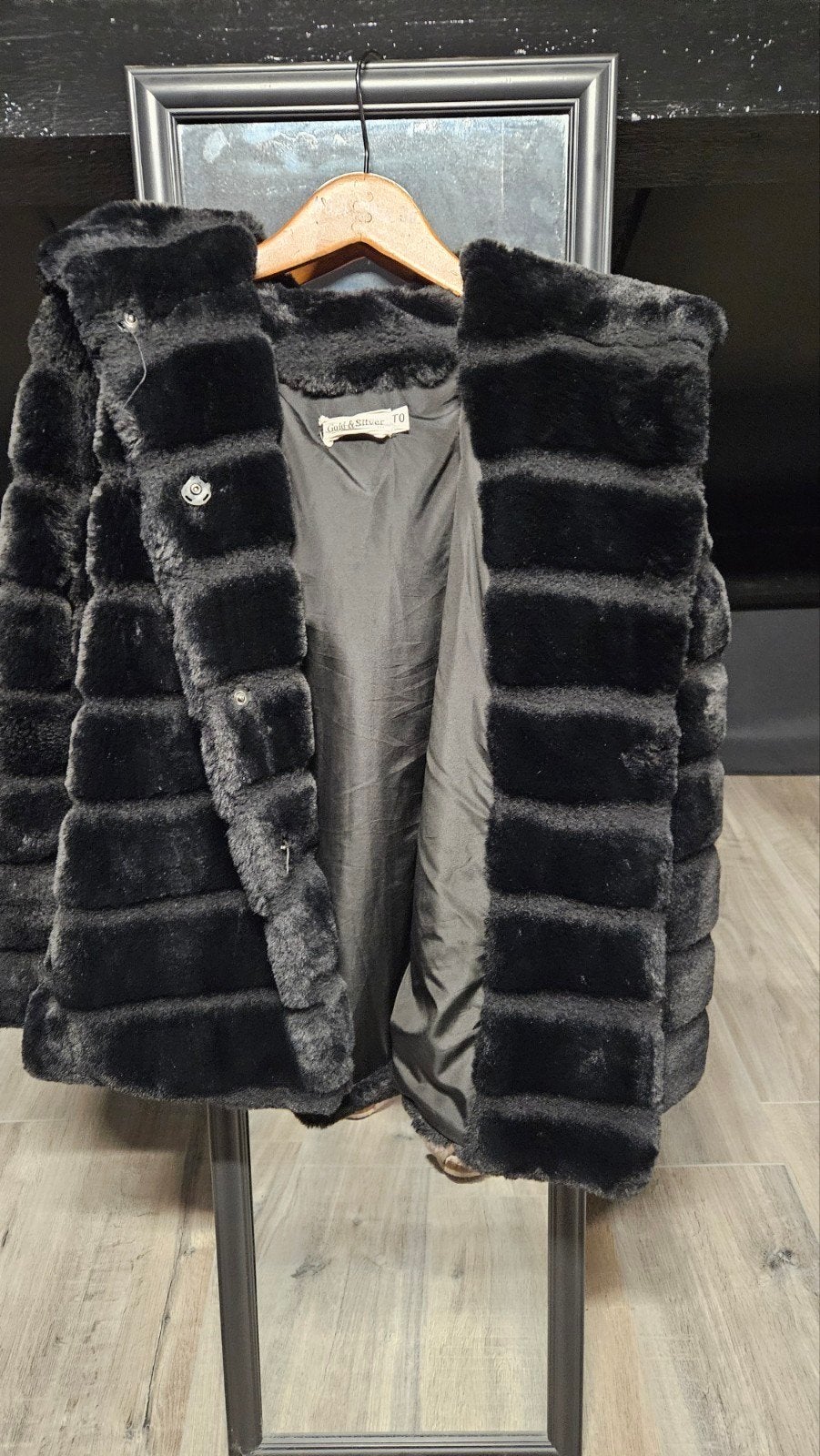 Zwarte faux fur jas met capuchon - Gold & Silver, Maat 38/40 (M), Ophalen of Verzenden, Zo goed als nieuw, Gold & Silver