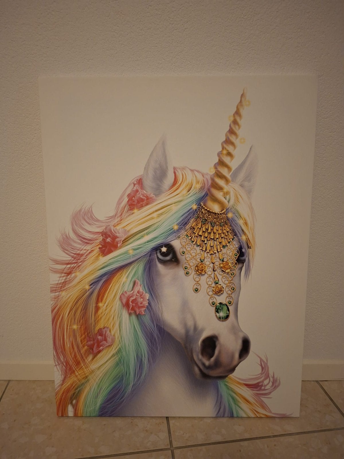 Canvas schilderij eenhoorn, Ophalen of Verzenden, Zo goed als nieuw, Wanddecoratie