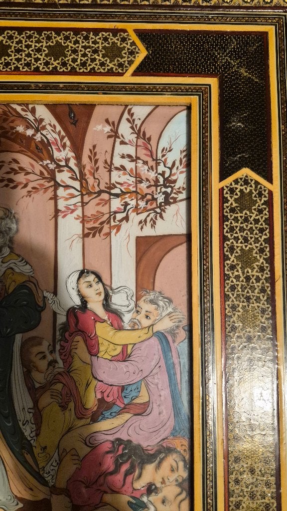 prachtige perzische miniatuur hafez shirazi, Overige typen, 67 cm, Meerkleurig, Overige herkomsten
