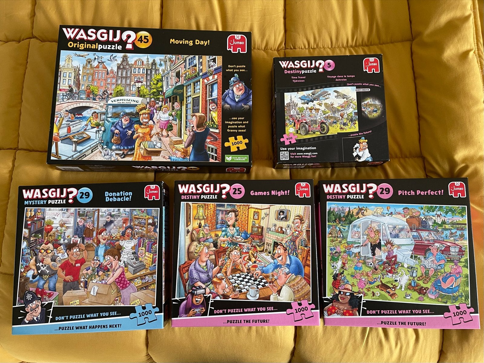 5 Wasgij Puzzels - 1000 stukjes - Nieuwstaat, Ophalen, 500 t/m 1500 stukjes, Zo goed als nieuw, Legpuzzel