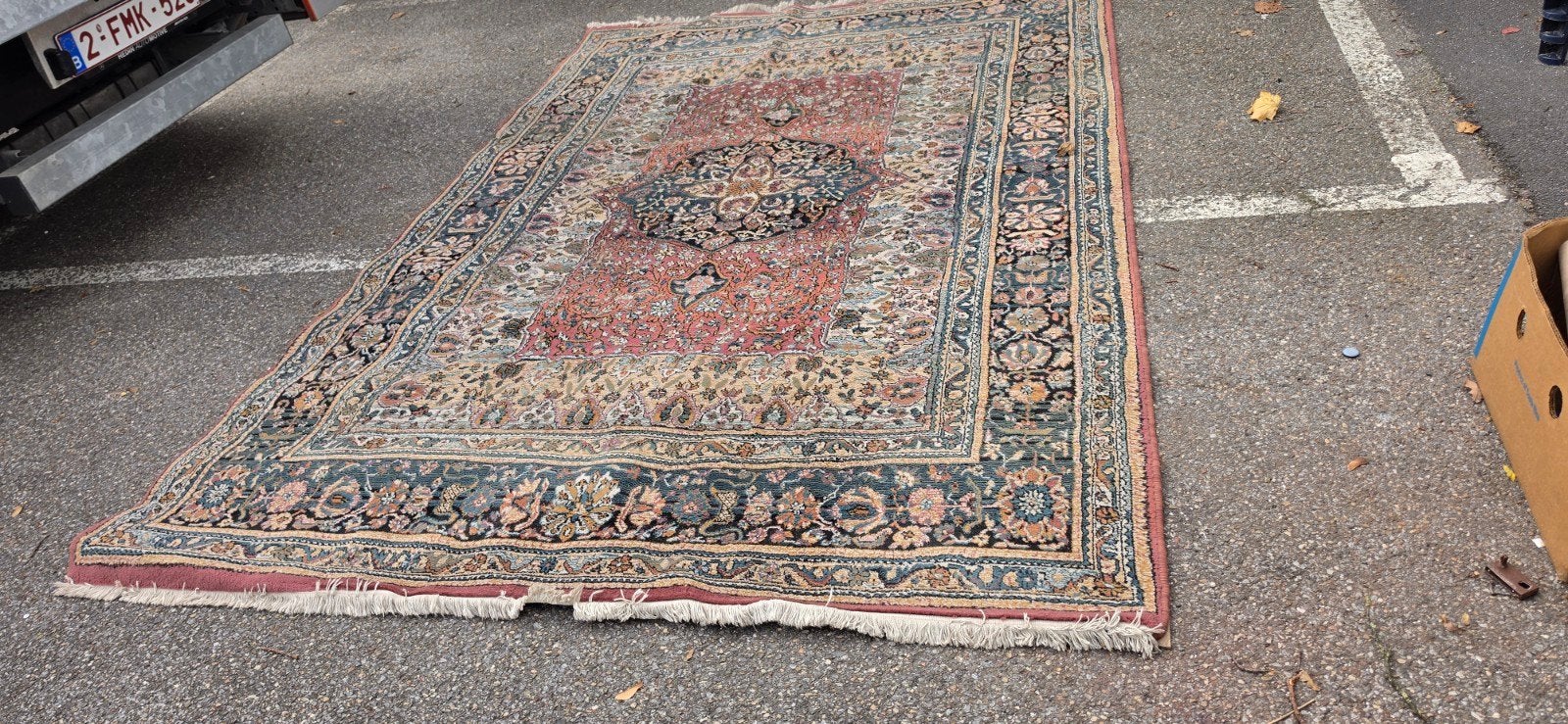 prachtig groot vintage oud roze Perzisch tapijt 300x200!, Perzisch, 200 cm of meer, Ophalen of Verzenden, Zo goed als nieuw