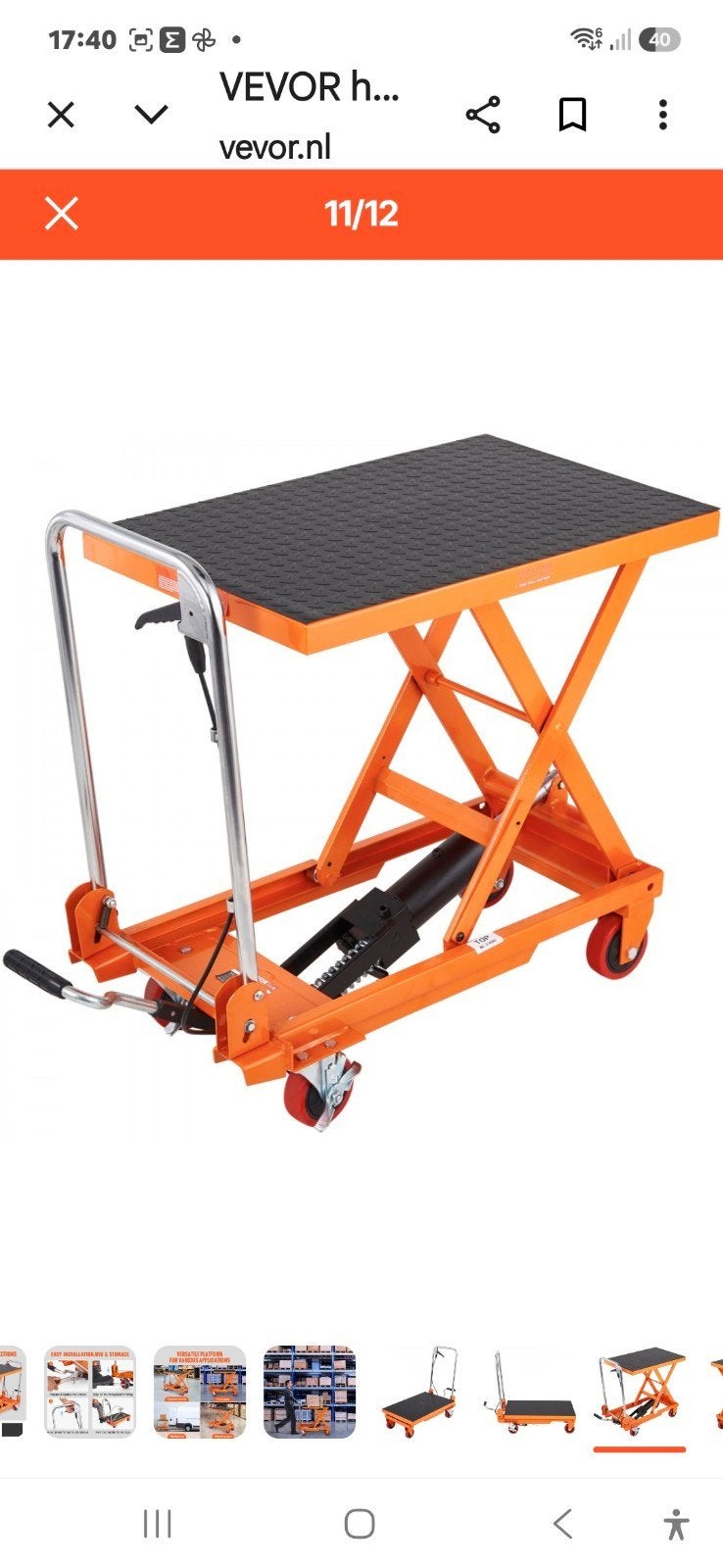 HBM hydraulische werktafel voor 150 kg., Ophalen, Gebruikt