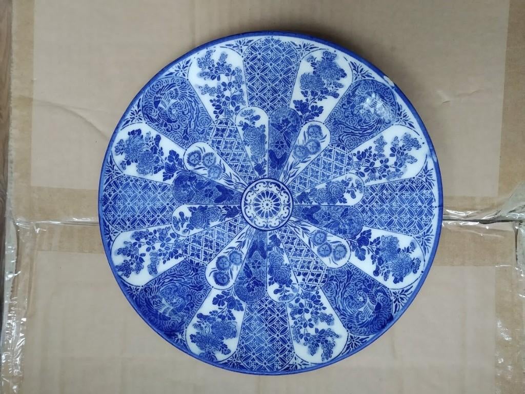 Delftsblauw bord met kleine beschadiging, Verzenden