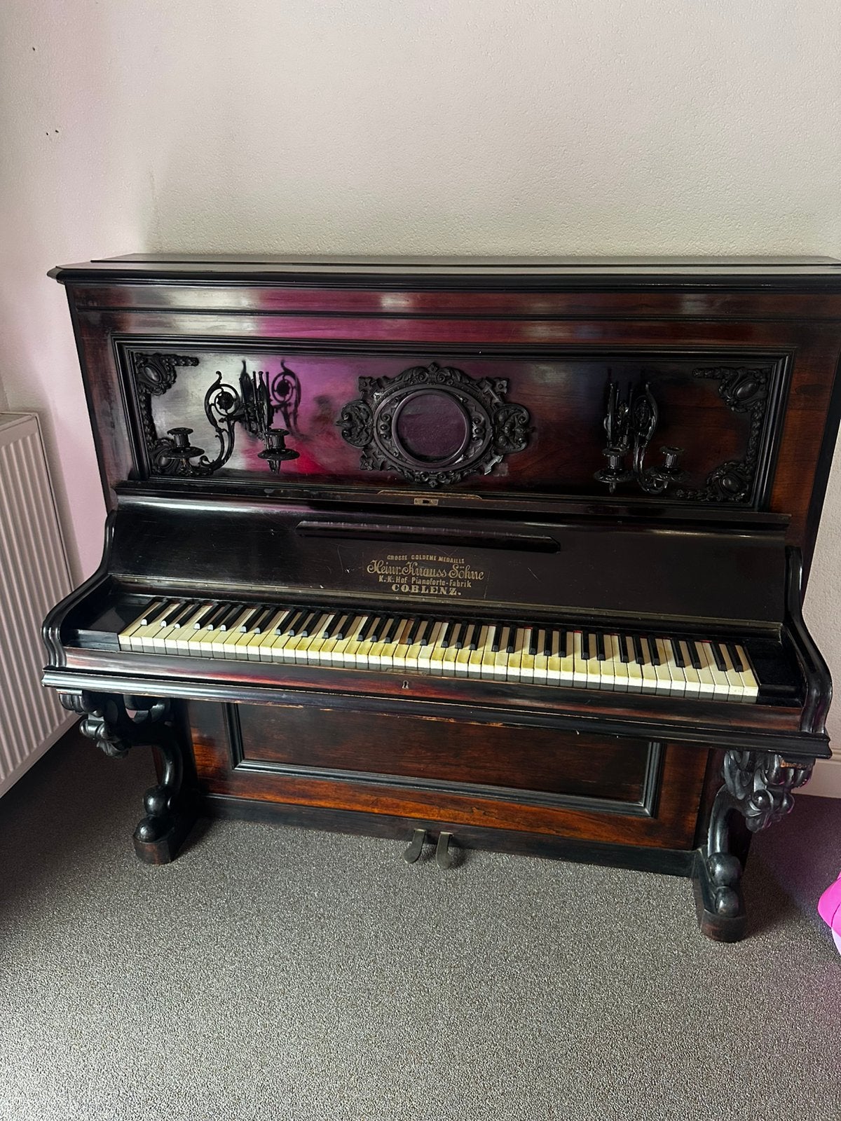 Antieke piano, Ophalen of Verzenden, Zo goed als nieuw, Zwart