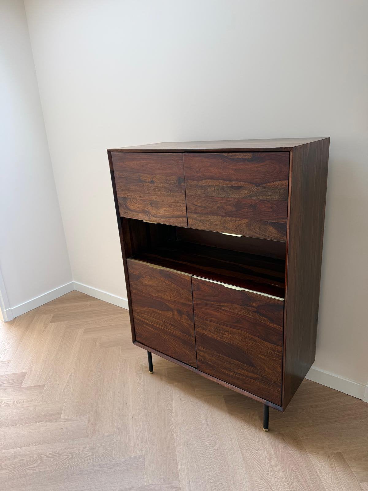 Kare Design Ravello Wijnkast / Opbergkast – Donker Hout, Ophalen, 100 tot 150 cm, 5 laden of meer, Zo goed als nieuw