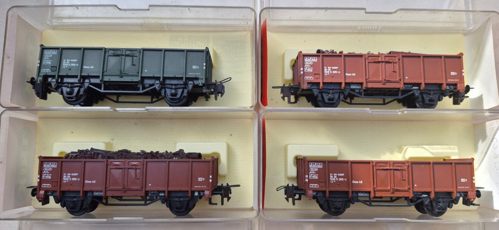Trix Express 4 open bak wagons, Gebruikt, Gelijkstroom, Trix, Wagon