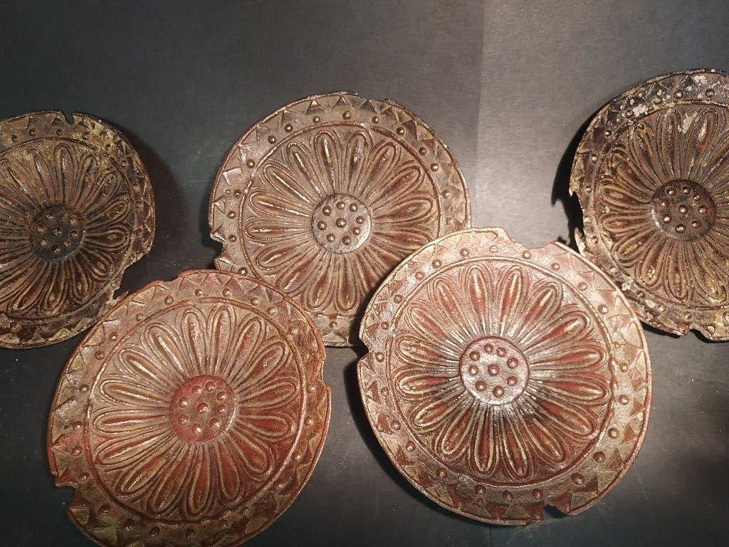 5 antique japanese bronze ornaments / dishes, Ophalen of Verzenden, Brons