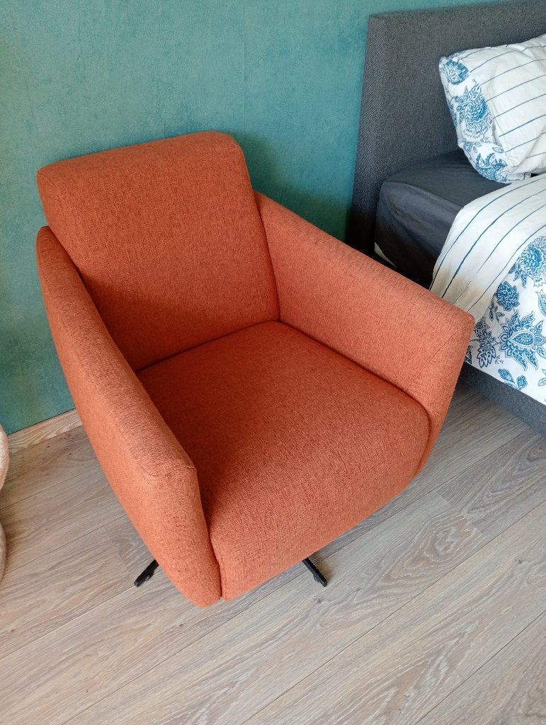 draai fauteuiltje retro, Ophalen, Gebruikt, 75 tot 100 cm, Stof