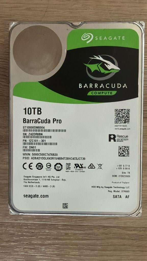 Seagate BarraCuda Pro 10TB, Computers en Software, Harde schijven, Intern, Gebruikt, HDD, Ophalen of Verzenden