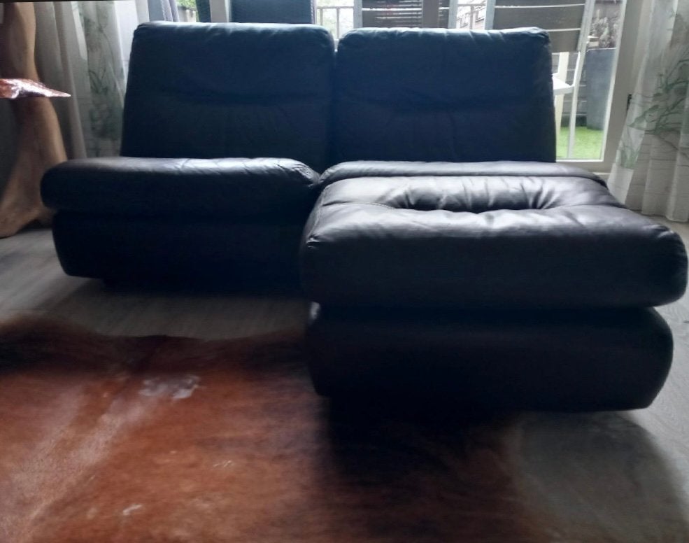 Linge roset modulair bankstel 3,2/fauteuil/voetenbank LEER, Antiek en Kunst, Antiek | Meubels | Stoelen en Banken, Ophalen
