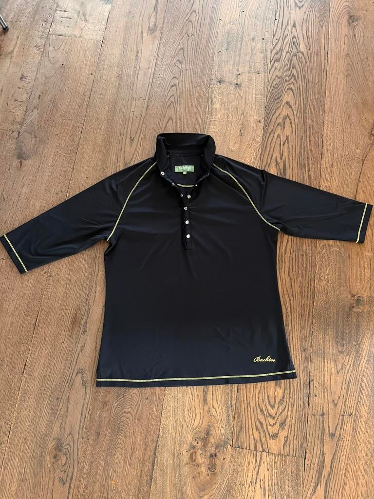 Golfpolo Backtee dames maat L zwart/geel stretch, Ophalen of Verzenden, Zo goed als nieuw, Kleding