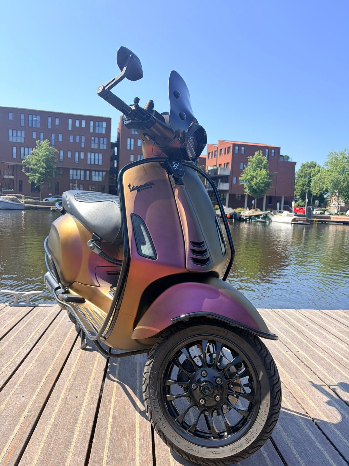 Custom full option vespa sprint I-Get 2023 E5 alarm Brom, Ophalen, Vespa S, Zo goed als nieuw, Benzine