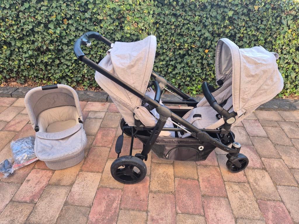 Topmark Duo kinderwagen in zeer goed staat, Kinderen en Baby's, Tweelingen en Meerlingen, Ophalen, Zo goed als nieuw, Kinderwagen of Buggy