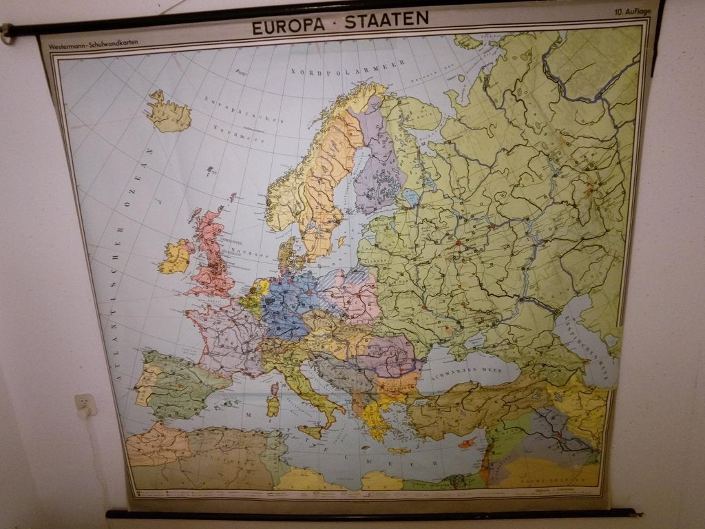 Schoolwandkaart Europa, Boeken, Gelezen, Landkaart, 1800 tot 2000, Westermann