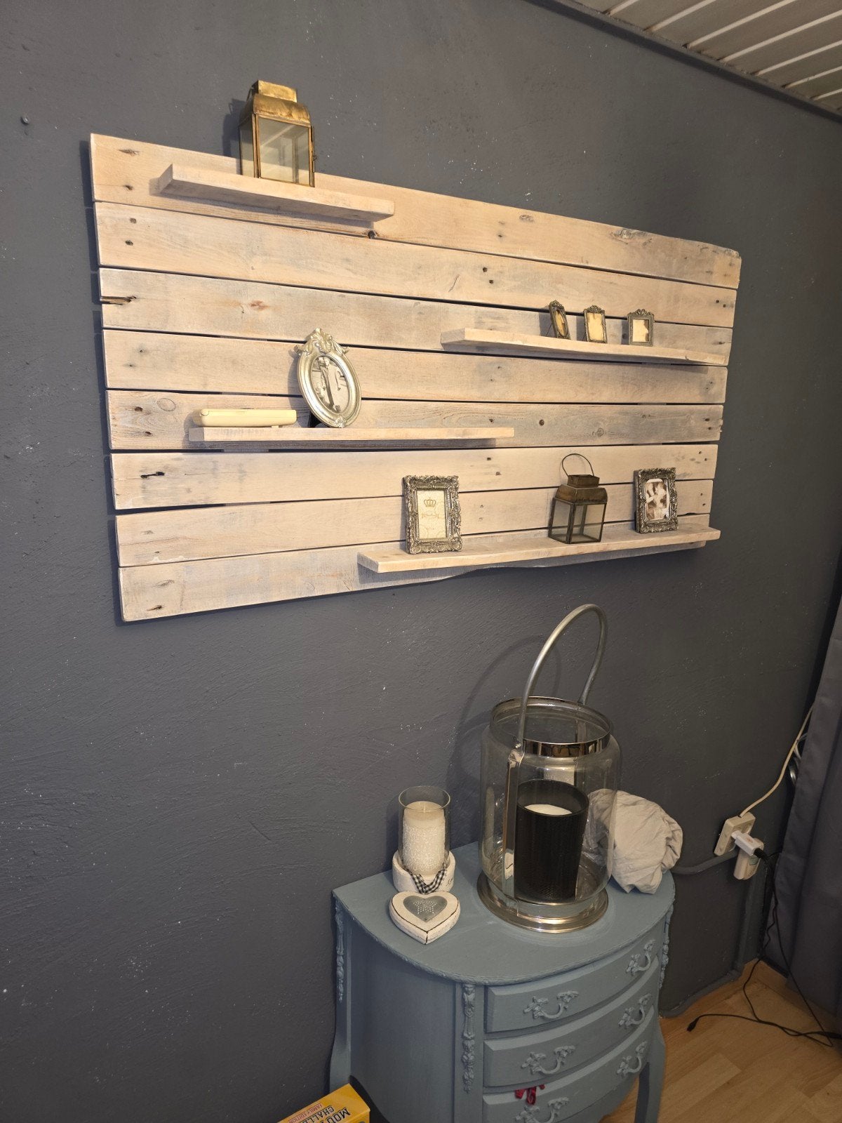 Wanddecoratie van Pallet Hout met Planken, Ophalen