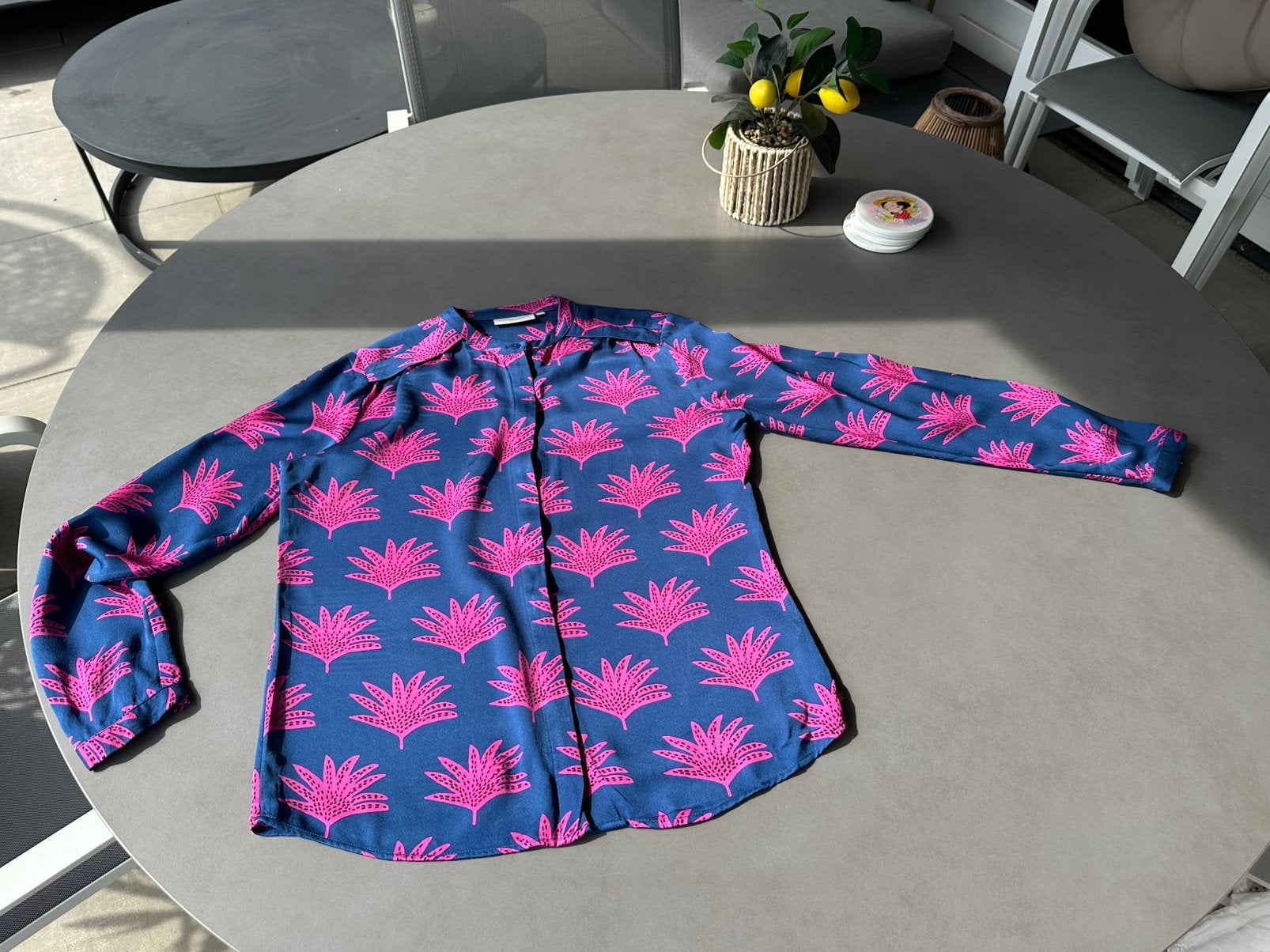 Paars/roze Fabienne Chapot blouse, maat 34 oversized, Maat 38/40 (M), Verzenden, Paars, Zo goed als nieuw