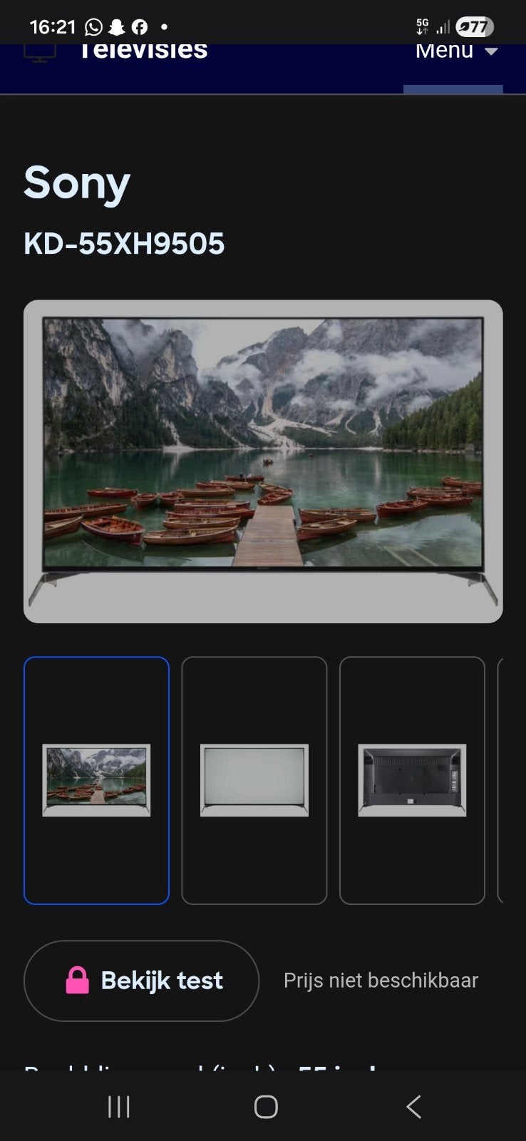 Sony KD-55XH9505 4K Ultra HD Smart TV (2021), Audio, Tv en Foto, Televisies, Ophalen, 50 Hz, LCD, Zo goed als nieuw