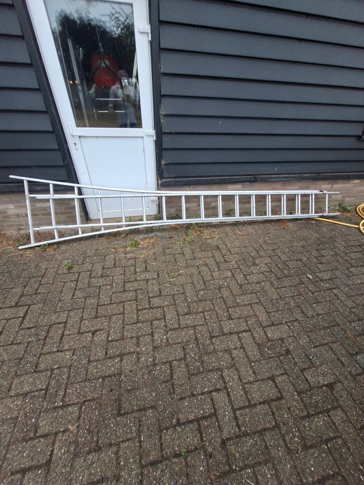 Aluminium ladder/schaartrap - 16 treden, Doe-het-zelf en Verbouw, Ladders en Trappen, Ophalen, Gebruikt, Ladder, 4 meter of meer