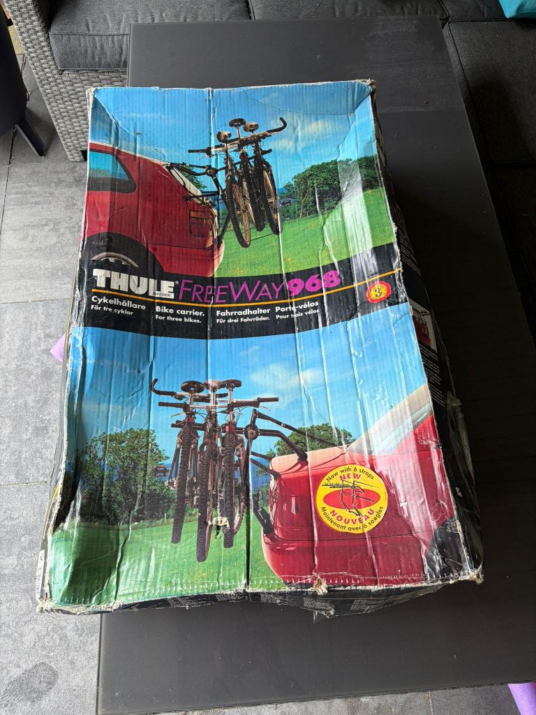 Thule Freeway 968 fietsendrager, Ophalen, 3 fietsen of meer, Gebruikt, Achterklepdrager